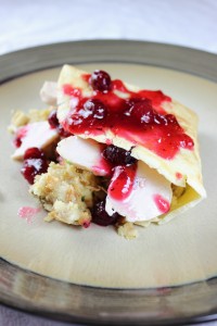 Savory Crepes Made with Thanksgiving Leftovers!